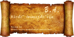 Biró Anasztázia névjegykártya