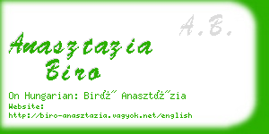 anasztazia biro business card