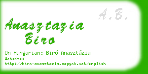 anasztazia biro business card